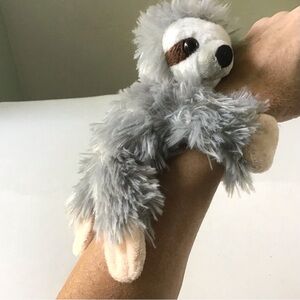 Wild Republic Huggers Sloth Slap Wrist Bracelet Wearable 8” Plush Stuffed Animal